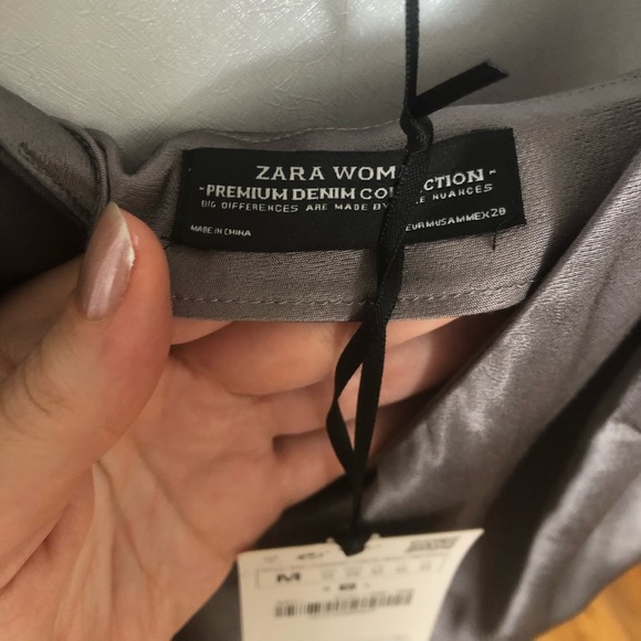 Zara "Tie Dye" Satin Maxi Dress, Gray / Silver, M - Picture 6 of 12